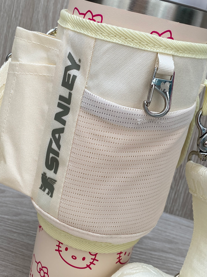 Bolso bandolera para termo Stanley 40 oz en color crema